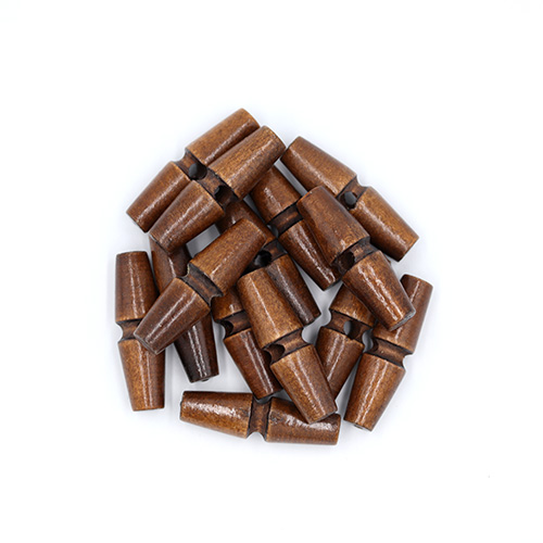 20709 Sullivans 40mm Wooden Toogle Button With Two Holes - Dark Wood - 16 In A Tube