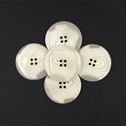 20720 Sullivans 50mm Round Plastic Button With Pattern - Bonelet - 32 In A Tube
