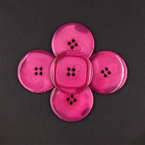 20721 Sullivans 50mm Round Plastic Button With Pattern - Bougainvillea - 32 In A Tube