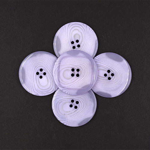 20723 Sullivans 50mm Round Plastic Button With Pattern - Sweet Pea Lilac - 32 In A Tube