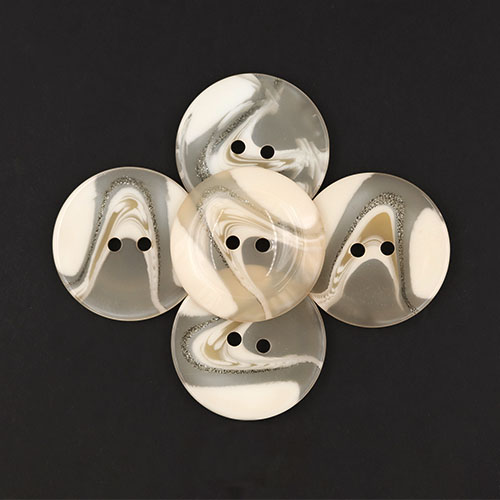 20728 Sullivans 44mm Round Plastic Button With Two Holes - Pattern Through Middle - Bonelet - 32 In A Tube