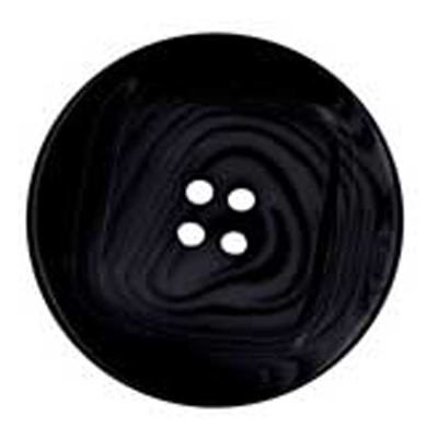 20734 Sullivans 50mm Round Plastic Button With Two Holes -pattern Through Middle - Black - 32 In A Tube