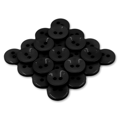 20743 Sullivans 29mm Round Plastic Button With Two Holes - Black - 45 In A Tube 