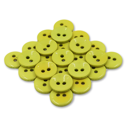 20753 Sullivans 37mm Round Plastic Button With Two Holes - Lime Firefly - 35 In A Tube 