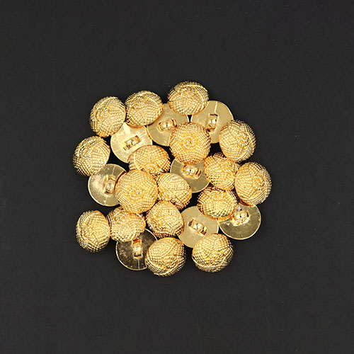 20861 Sullivans 15mm Round Plastic Shank Button - Gold With Fine Patterned Star - 26 In A Tube 