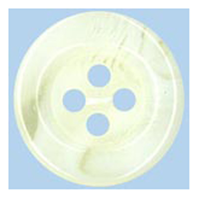 21137 Sullivans 15mm Round Plastic Button With Four Holes  - Raised Rim  - White Two Tone - 72 In A Tube 