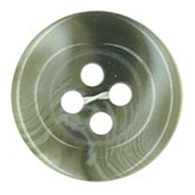 21139 Sullivans 15mm Round Plastic Button With Four Holes  - Raised Rim - Light Grey Two Tone - 72 In A Tu
