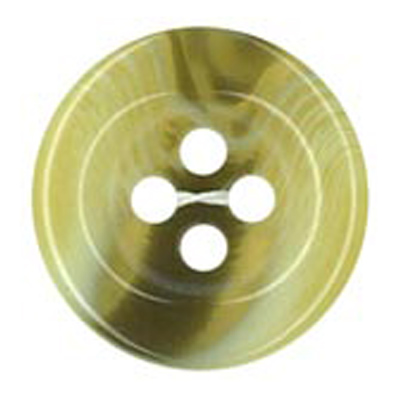 21150 Sullivans 20mm Round Plastic Button With Four Holes  - Raised Rim - Cream Two Tone - 42 In A Tube 