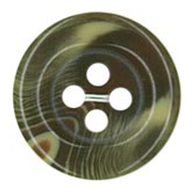 21152 Sullivans 20mm Round Plastic Button With Four Holes  - Raised Rim - Brown Two Tone - 42 In A Tube 