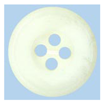 21153 Sullivans 15mm Round Plastic Button With Four Holes  - Raised Rim - Matt White Two Tone - 72 In A Tu