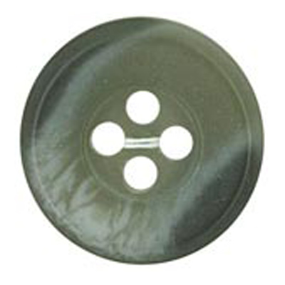 21155 Sullivans 15mm Round Plastic Button With Four Holes  - Raised Rim - Matt Light Grey Two Tone - 72 In