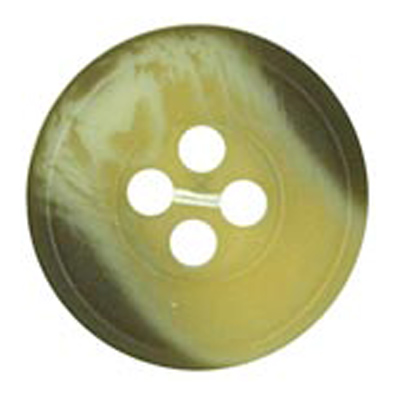 21158 Sullivans 15mm Round Plastic Button With Four Holes  - Raised Rim - Matt Cream Two Tone - 72 In A Tu