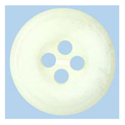 21161 Sullivans 20mm Round Plastic Button With Four Holes  - Raised Rim - Matt White Two Tone - 42 In A Tu