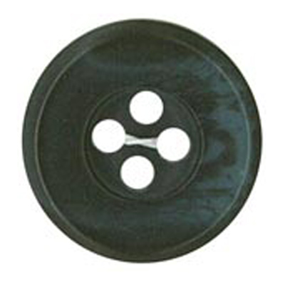 21165 Sullivans 20mm Round Plastic Button With Four Holes  - Raised Rim - Matt Navy Two Tone - 42 In A Tub