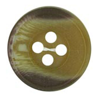 21167 Sullivans 20mm Round Plastic Button With Four Holes  - Raised Rim - Matt Fawn Two Tone - 42 In A Tub
