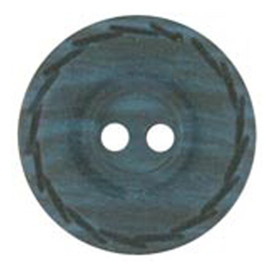 21190 Sullivans 15mm Round Plastic Button With Two Holes - Stitched Border - Navy - 68 In A Tube 
