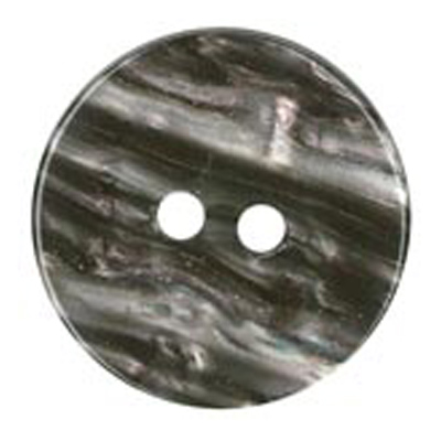 21204 Sullivans 12mm Round Pearlised Flat Plastic Button With Two Holes - Black - 120 In A Tube 