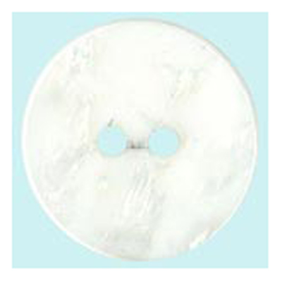 21211 Sullivans 20mm Round Pearlised Flat Plastic Button With Two Holes - White - 28 In A Tube 