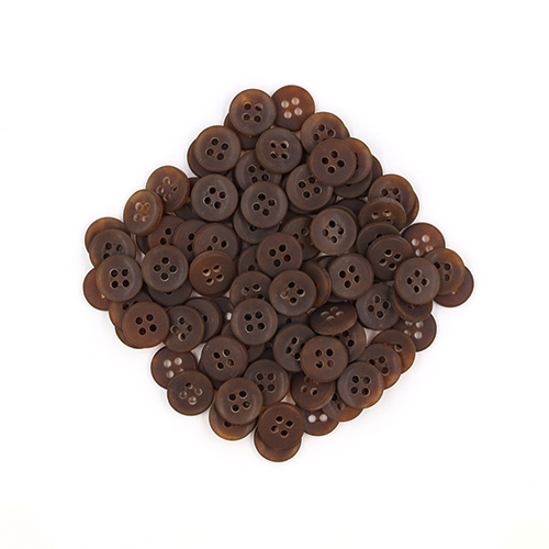 21230 Sullivans 12mm Round Plastic Button With Four Holes - Brown - 96 In A Tube 