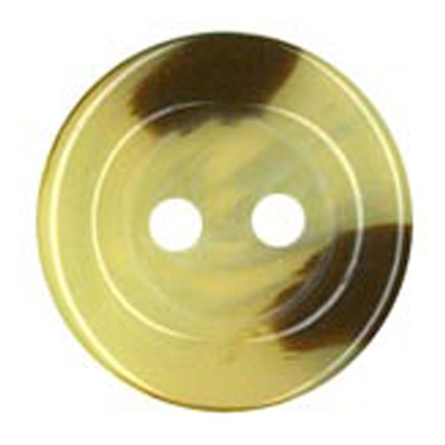 21255 Sullivans 20mm Round Plastic Button With Two Holes - Raised Rim - Brown/cream - 24 In A Tube