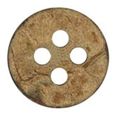 21478 Sullivans 14mm Round Coconut Button With Four Holes - 80 In A Tube
