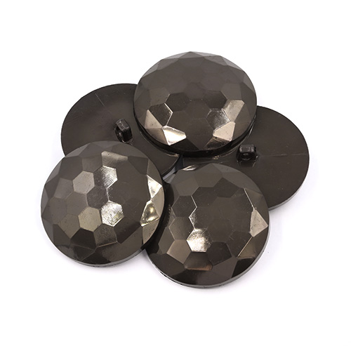 21506 Sullivans 46mm Round Plastic Shank Button - Diamond Cut - Cricket Grey- 15 In A Tube 