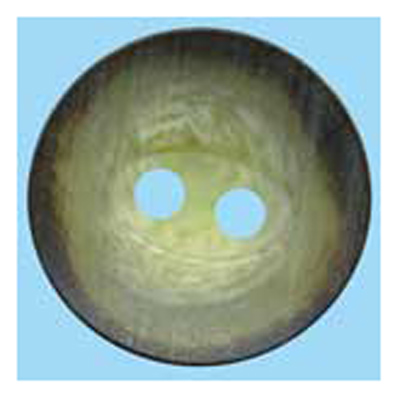 21550 Sullivans 15mm Round Plastic Button With Two Holes - Raised Edges - Cream With Brown Rim - 57 In A T