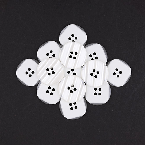 21614 Sullivans 20mm Round Plastic Button 4 Hole  - Clear With Frosted White Square Insert - 30 In A Tube 