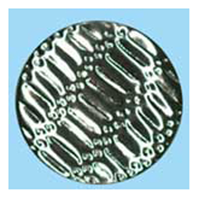 21885 Sullivans 15mm Round Plastic Shank Button - Silver With Lined Pattern - 26 In A Tube 