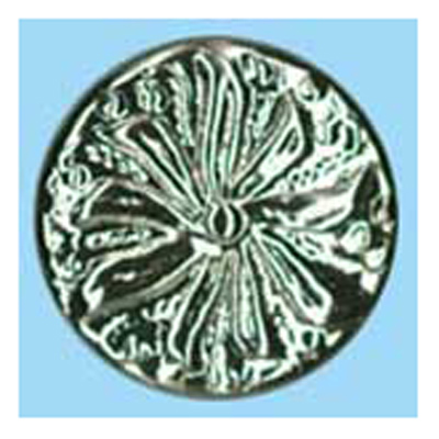 21913 Sullivans 12mm Round Plastic Shank Button - Silver With Petal Pattern - 28 In A Tube 