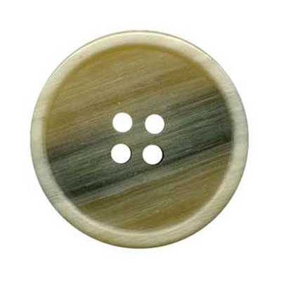 21950 Sullivans 25mm Round Plastic Button 4 Hole With Natural Rim - Tan - 18 In A Tube 