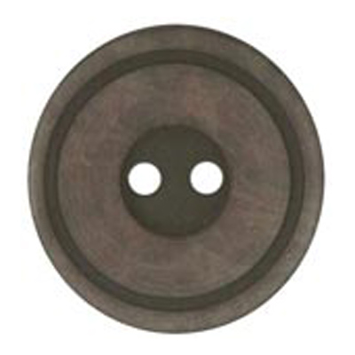 22230 Sullivans 12mm Round Plastic Button 2 Hole With Black Middle And Rim - Brown - 136 In A Tube 