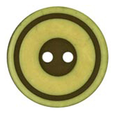 22238 Sullivans 15mm Round Plastic Button 2 Hole With Black Middle And Rim - Dark Cream - 74 In A Tube 