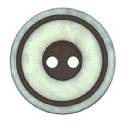 22245 Sullivans 20mm Round Plastic Button 2 Hole With Black Middle And Rim - White - 100 In A Bag