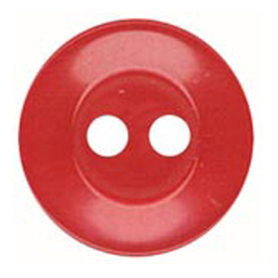 22415 Sullivans 14mm Round Plastic Button 2 Hole -red - Bag Of 100