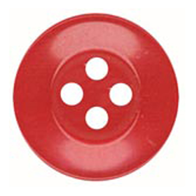 22466 Sullivans 9mm Round Plastic Button 4 Hole - Red - 252 In A Tube