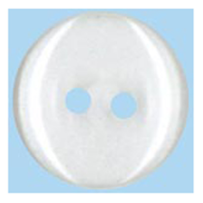 22554 Sullivans 12mm Round Clear Plastic Button 2 Hole - Clear - 218 In A Tube