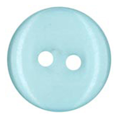 22557 Sullivans 12mm Round Clear Plastic Button 2 Hole - Sky - Bag Of 100