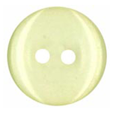 22559 Sullivans 12mm Round Clear Plastic Button 2 Hole - Lemon - Bag Of 100