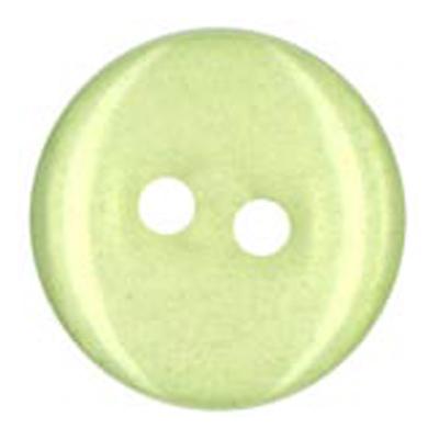 22561 Sullivans 12mm Round Clear Plastic Button 2 Hole - Lime - Bag Of 100