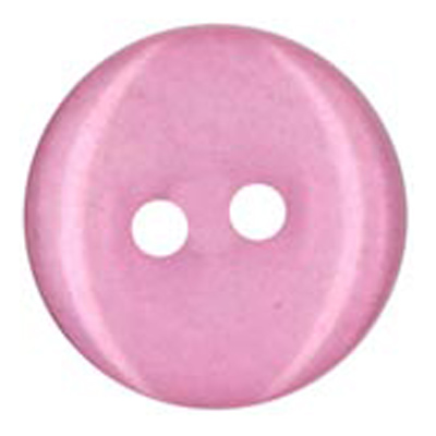 22596 Sullivans 18mm Round Clear Plastic Button 2 Hole - Hot Pink - 93 In A Tube