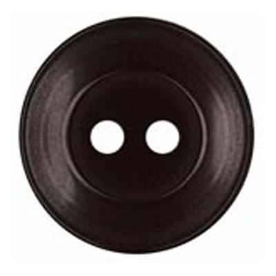 22628 Sullivans 18mm Round Clear Plastic Button 2 Hole - Black - 142 In A Tube