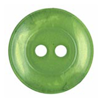 22635 Sullivans 20mm Round Clear Plastic Button 2 Hole - Fern - Bag Of 100