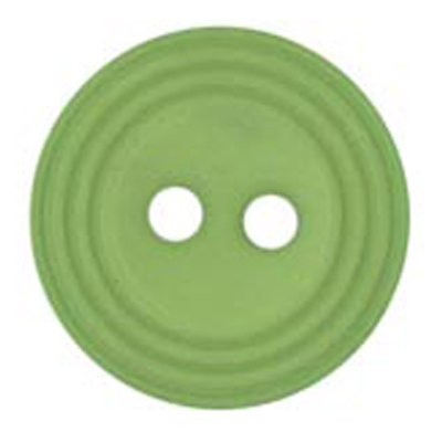 22648 Sullivans 12mm Round Plastic Button 2 Hole - With  Ridges - Green - 188 In A Tube
