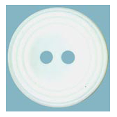22673 Sullivans 18mm Round Plastic Button 2 Hole - With  Ridges - White - Bag Of 100