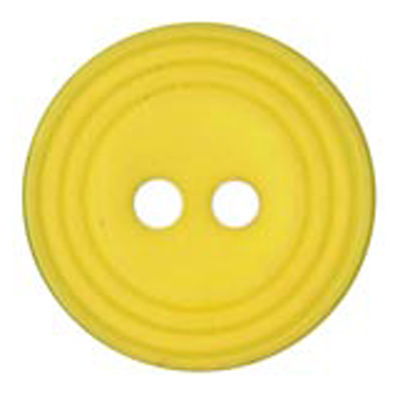 22675 Sullivans 18mm Round Plastic Button 2 Hole - With  Ridges - Yellow - Bag Of 100