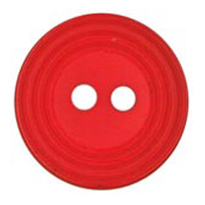 22682 Sullivans 18mm Round Plastic Button 2 Hole - With  Ridges - Red - 108 In A Tube