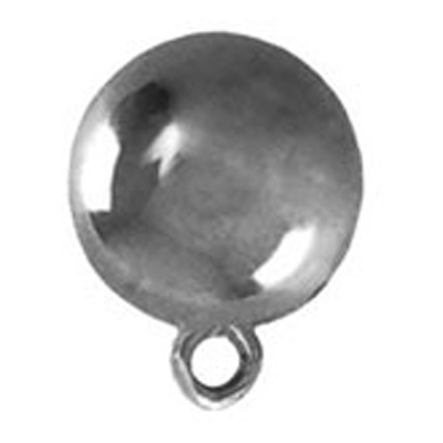 22814 Sullivans 15mm Round Plastic Bead - With Shank - Metallic Silver - 30 In A Tube