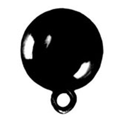 22818 Sullivans 15mm Round Plastic Bead - With Shank - Metallic Black - 30 In A Tube