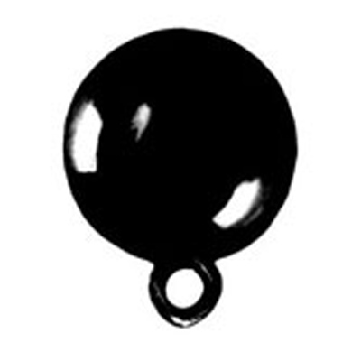 22819 Sullivans 18mm Round Plastic Bead - With Shank - Metallic Black - 25 In A Tube